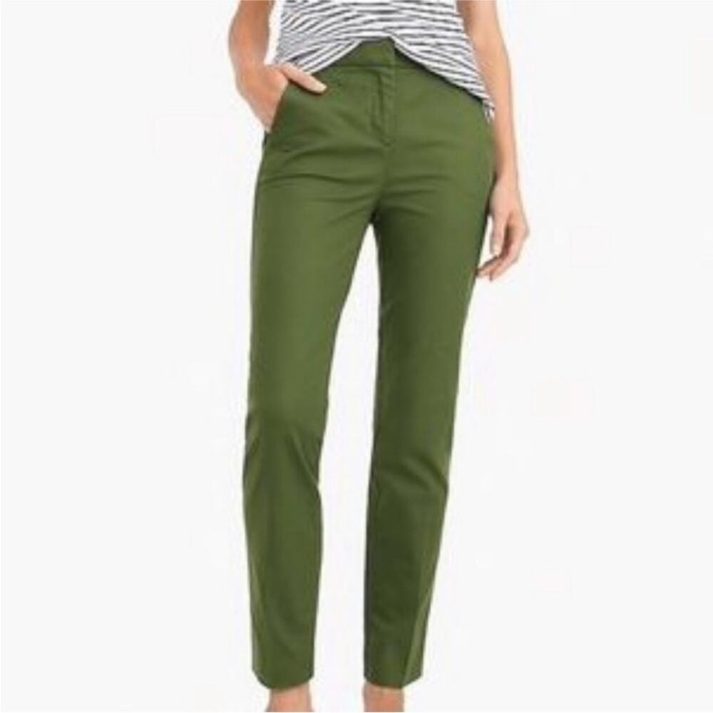 J Crew Mercantile Effortless Slim Crop Chino Pant Green 00 Preppy Utility J9743